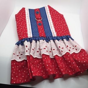 ❤️🐶HOST PICK🐶💙Red, White, Blue & Fabulous Dog Print Harness MED